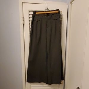 High-Waist Wide-Leg Pinstripe Pants